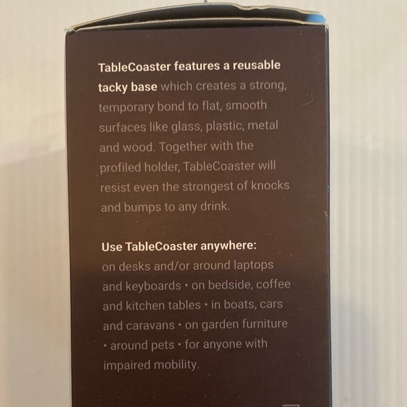 TableCoaster - The Ultimate Anti-Spill Drink Holder, In Black NEW - Picture 2 of 12
